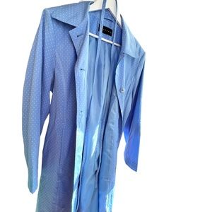 Gallery XL Raincoat Women’s Periwinkle Polka Dot EUC Spring Lightweight Washable